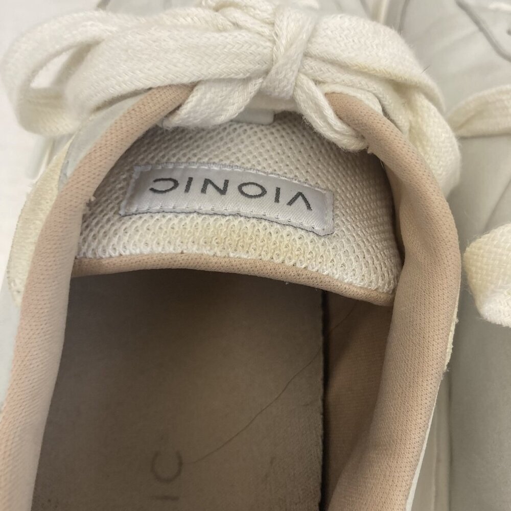 Vionic Elsa Shoes Womens Size 9 Light Gray Leather Comfort Sneakers Casual Low - Picture 9 of 16